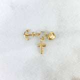 Dije  Tres Gracias 0.5gr / 1.5cm / (Cruz-Corazón-Ancla)  Oro Amarillo 18K *
