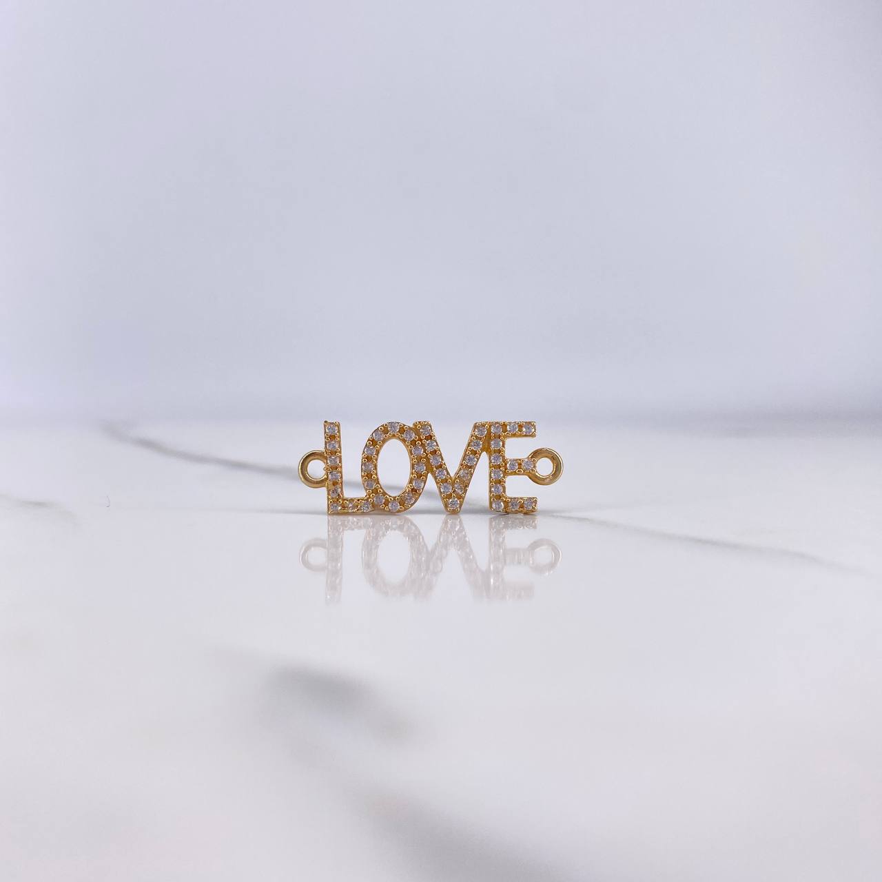Herraje Love 1.45gr / 2.3cm / Circones Blancos Oro Amarillo $
