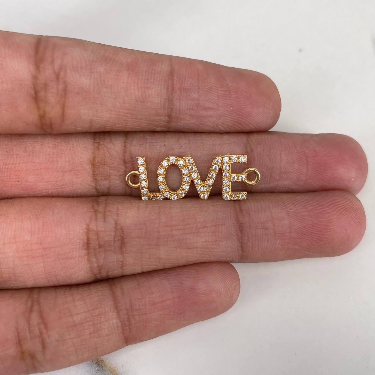 Herraje Love 1.45gr / 2.3cm / Circones Blancos Oro Amarillo $