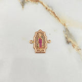 Herraje Virgen de Guadalupe 4.35gr / 2.5cm / Circones Verdes Fucsias Blancos Oro Rosa $