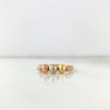 Anillo Tres Esferas 1.65gr / T7 / 5mm Bolas Diamantadas Tres Oros
