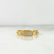 Anillo Placa Eslabon 1.95gr / T8 / Circones Blancos Oro Amarillo