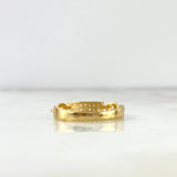 Anillo Placa Eslabon 1.95gr / T8 / Circones Blancos Oro Amarillo