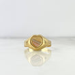Anillo Sello Corazon 2.15gr / T7 1/2 / Rayado Tres Oros