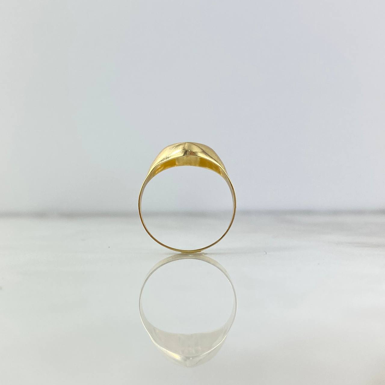 Anillo Sello Corazon 2.15gr / T7 1/2 / Rayado Tres Oros
