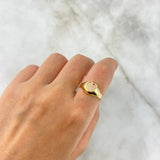 Anillo Sello Corazon 1.9gr / T7 3/4 / Rayado Tres Oros *