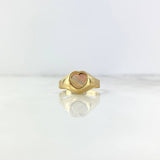Anillo Sello Corazon 1.9gr / T7 3/4 / Rayado Tres Oros *