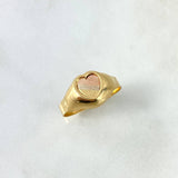 Anillo Sello Corazon 1.9gr / T7 3/4 / Rayado Tres Oros *