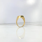 Anillo Sello 2.95gr / T10 / Rectangulo Rayado Tres Oros