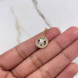 Dije Oso Ts 1.15gr / 1.7cm / Medalla Circones Blancos Dos Oros Amarillo Blanco $