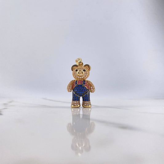 Dije Oso Articulado 13.15gr / 4cm / Circones Colores Corbatín Oro Amarillo $