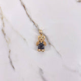 Dije Oso Articulado 8.65gr / 3.5cm / Circones Verdes Blancos Negros Corbatín Oro Amarillo $