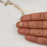 Dije Letra O 0.5gr / 0.7cm / 3D Circones Blancos Oro Amarillo $