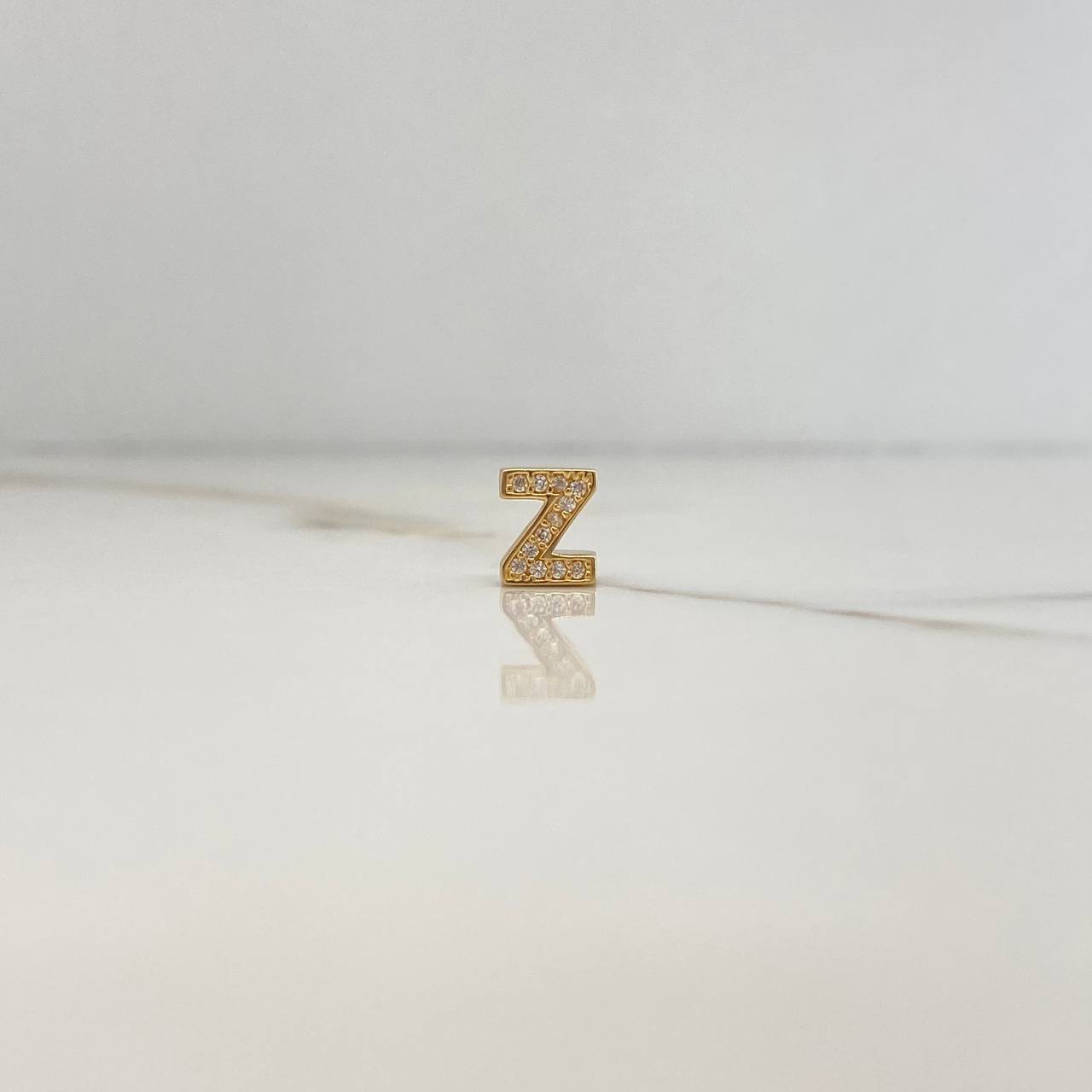 Dije Letra Z 0.75gr / 0.7cm / 3D Circones Blancos Oro Amarillo $