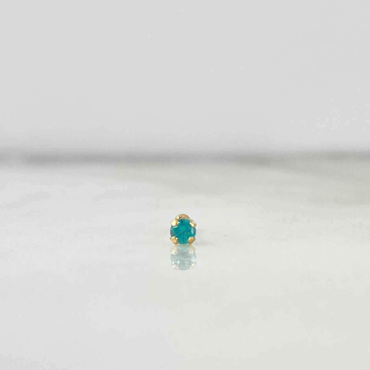 Piercing Chispa Lineal 0.15gr / 0.7cm / Circon Celeste Oro Amarillo (Joya) ©