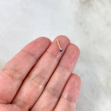Piercing Chispa Fija 0.1gr / 1cm / Circon Azul Oscuro Oro Amarillo 18K (Joya)