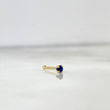 Piercing Chispa Lineal 0.15gr / 0.7cm / Circon Azul Oro Amarillo (Joya) ©
