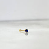 Piercing Chispa Fija 0.1gr / 1cm / Circon Azul Oscuro Oro Amarillo 18K (Joya)