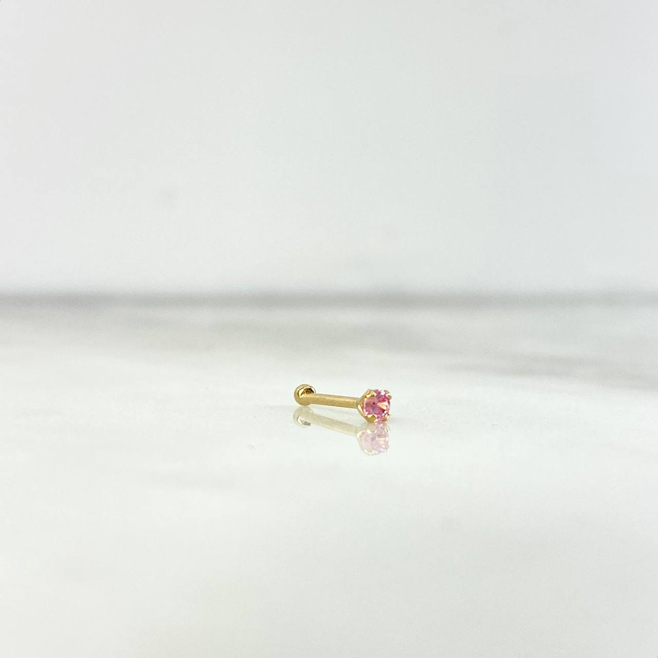 Piercing Chispa Lineal 0.15gr / 0.7cm / 1mm Circon Rosa Oro Amarillo (Joya)