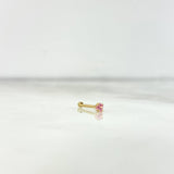 Piercing Chispa Lineal 0.15gr / 0.7cm / 1mm Circon Rosa Oro Amarillo (Joya)