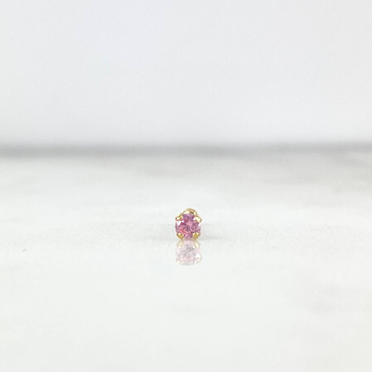 Piercing Chispa Lineal 0.15gr / 0.7cm / 1mm Circon Rosa Oro Amarillo (Joya)