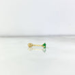Piercing Chispa Lineal Cuadrada 0.3gr / 1cm / 3mm Circon Verde Oro Amarillo (Joya)
