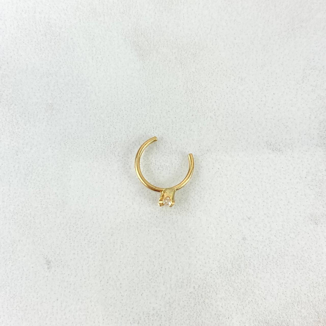 Piercing Aro Simulador 0.2gr / 1cm / 1mm Circon Blanco Oro Amarillo (Joya)