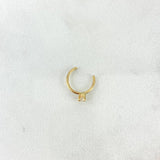 Piercing Aro Simulador 0.2gr / 1cm / 1mm Circon Blanco Oro Amarillo (Joya)