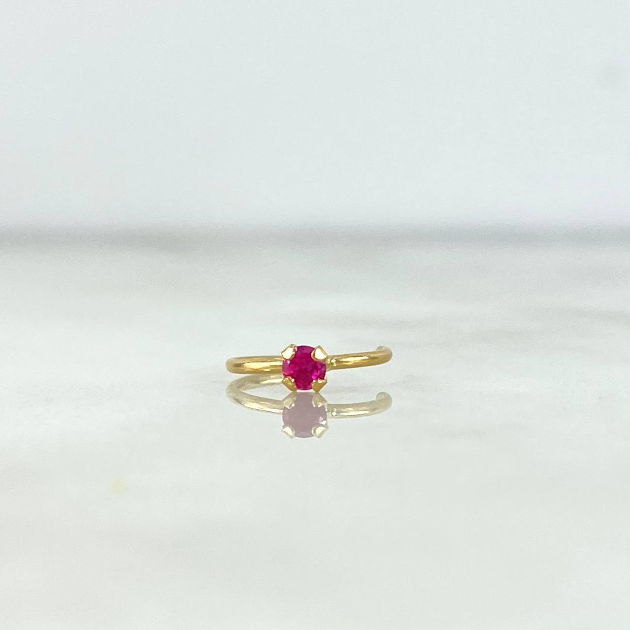 Piercing Aro Simulador 0.2gr / 1cm / 1mm Circon Fucsia Oro Amarillo (Joya)