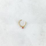 Piercing Aro Simulador 0.2gr / 1cm / 1mm Circon Fucsia Oro Amarillo (Joya)
