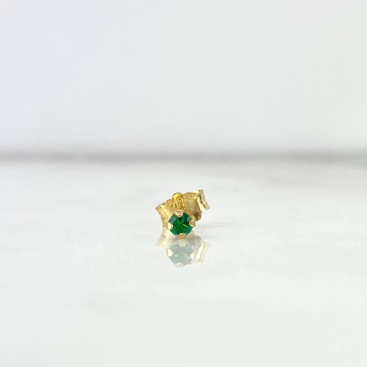 Piercing Chispa Lineal 0.25gr / 0.7cm / Circon Verde Broche Mariposa Oro Amarillo (Joya) ©