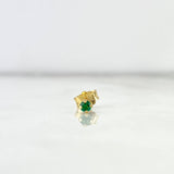 Piercing Chispa Lineal 0.25gr / 0.7cm / Circon Verde Broche Mariposa Oro Amarillo (Joya) ©
