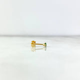 Piercing Chispa Lineal 0.25gr / 0.7cm / Circon Verde Broche Mariposa Oro Amarillo (Joya) ©