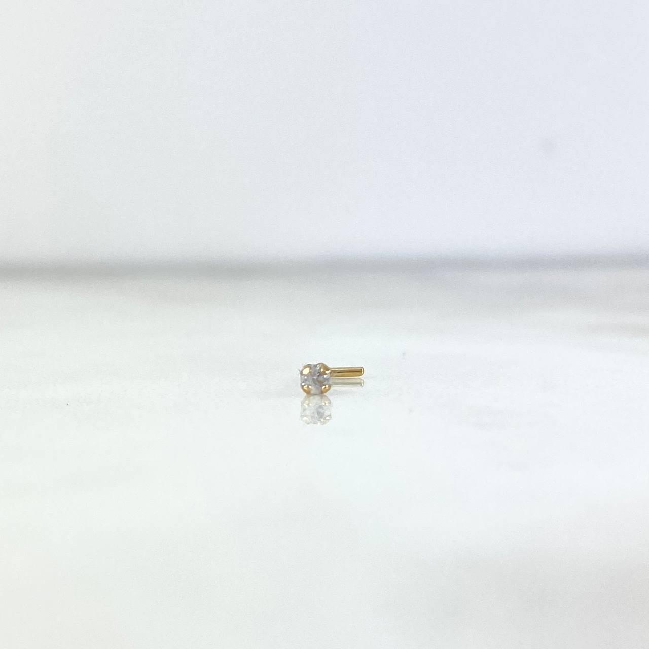 Piercing Chispa Recta 0.1gr / 0.7cm / Circon Blanco Oro Amarillo (Joya)