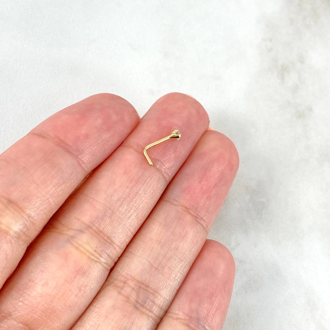 Piercing Chispa Recta 0.1gr / 0.7cm / Circon Blanco Oro Amarillo (Joya)