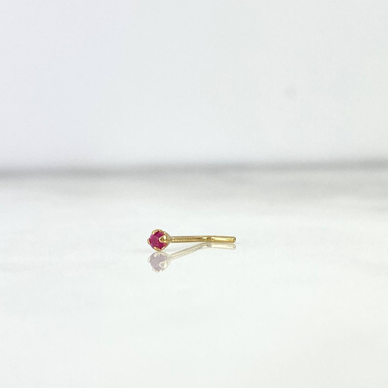 Piercing Chispa Recta 0.1gr / 0.7cm / Circon Fucsia Oro Amarillo (Joya) ©
