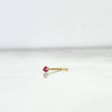 Piercing Chispa Recta 0.1gr / 0.7cm / Circon Fucsia Oro Amarillo (Joya) ©