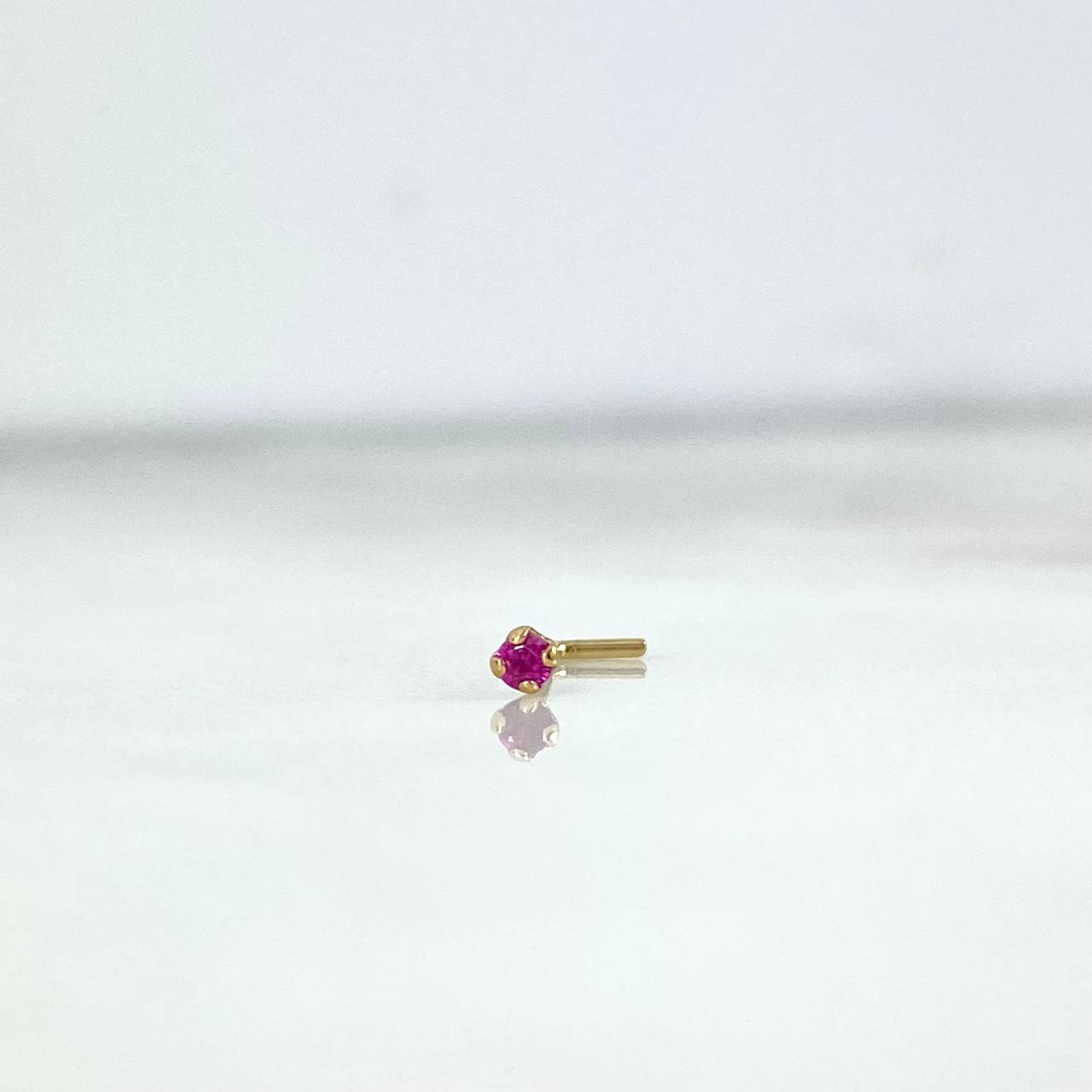Piercing Chispa Recta 0.1gr / 0.7cm / Circon Fucsia Oro Amarillo (Joya) ©