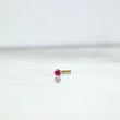 Piercing Chispa Recta 0.1gr / 0.7cm / Circon Fucsia Oro Amarillo (Joya) ©