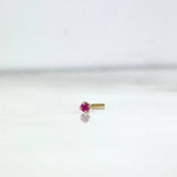 Piercing Chispa Recta 0.1gr / 0.7cm / Circon Fucsia Oro Amarillo (Joya) ©
