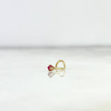 Piercing Chispa Curvo 0.2gr / 1cm / Circon Fucsia Oro Amarillo 18K (Joya) *