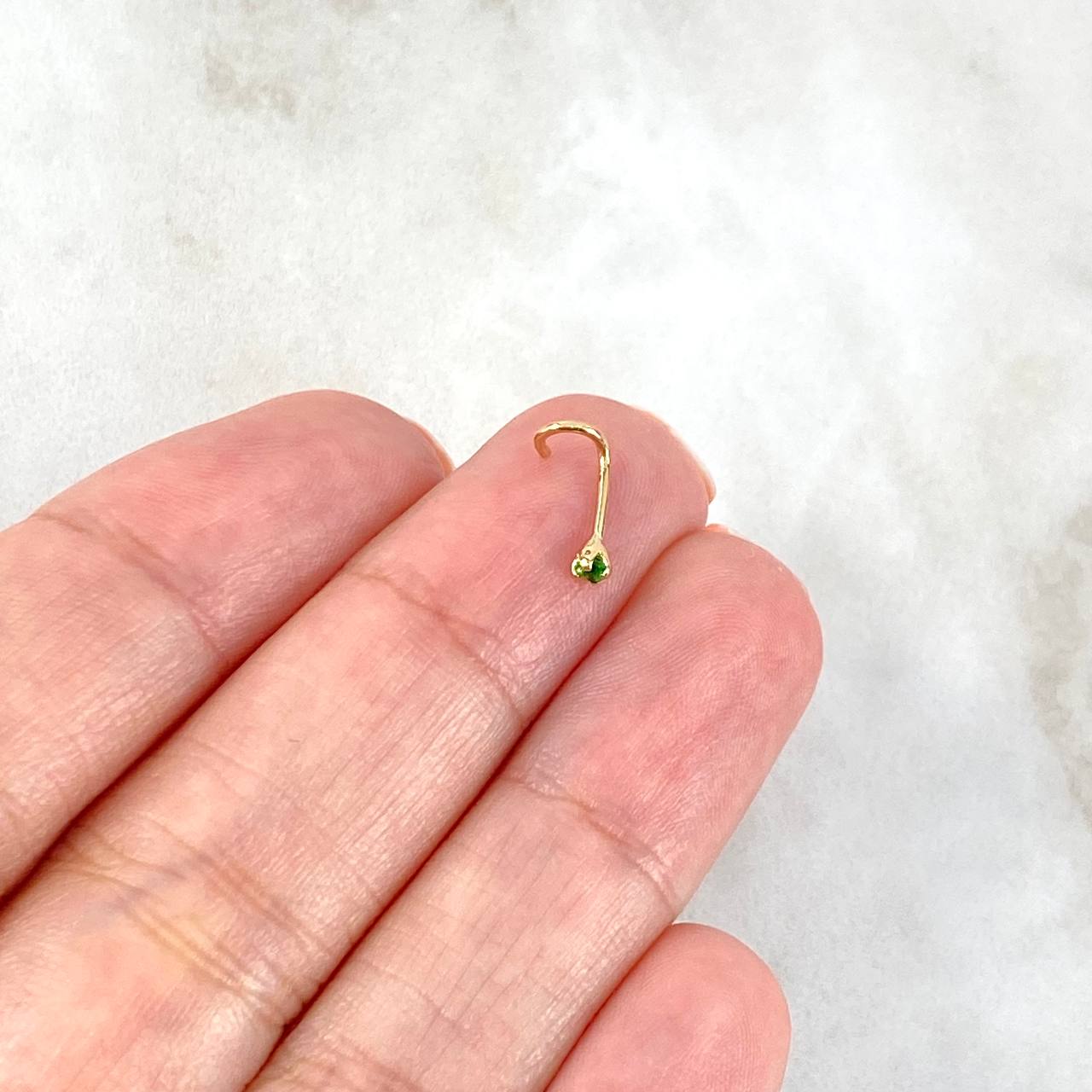 Piercing Chispa Curva 0.1gr / 0.7cm / 0.5mm Circon Verde Oro Amarillo (Joya)