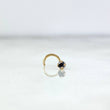 Piercing Curvo Chispa Fija 0.15gr / 1cm / Circon Negro Oro Amarillo 18K (Joya)