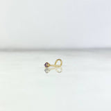 Piercing Chispa Curva 0.15gr / 0.7cm / Circon Lila Oro Amarillo (Joya) ©