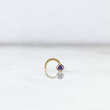 Piercing Chispa Curva 0.15gr / 0.7cm / Circon Lila Oro Amarillo (Joya) ©