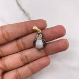 Dije Pingüino Articulado 3.95gr / 2.7cm / Circones Blancos Negros Dos Oros Amarillo Blanco &