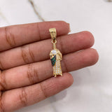 Dije San Judas Tadeo 2.3gr / 3.3cm / Circones Blancos Verdes Dos Oros Amarillo Blanco &