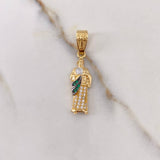Dije San Judas Tadeo 2.3gr / 3.3cm / Circones Blancos Verdes Dos Oros Amarillo Blanco &