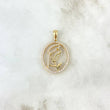 Dije Virgen María 2.7gr / 3cm / Circones Blancos Oro Amarillo