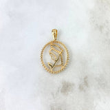 Dije Virgen María 2.7gr / 3cm / Circones Blancos Oro Amarillo